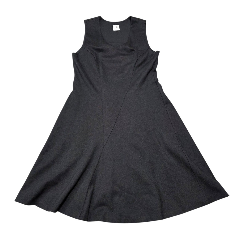 Cabi Dress Women M Black Sleeveless V-Neck A-Line Ponte Knit 3649